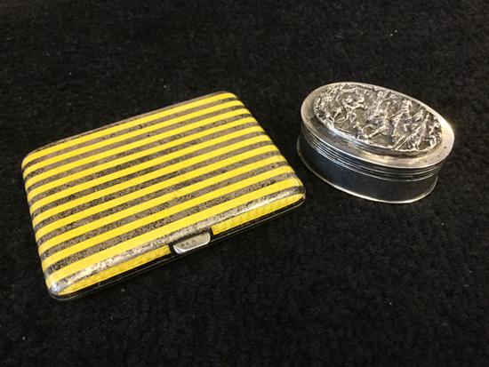 Austro-Hungarian silver cigarette case and Dutch pill box